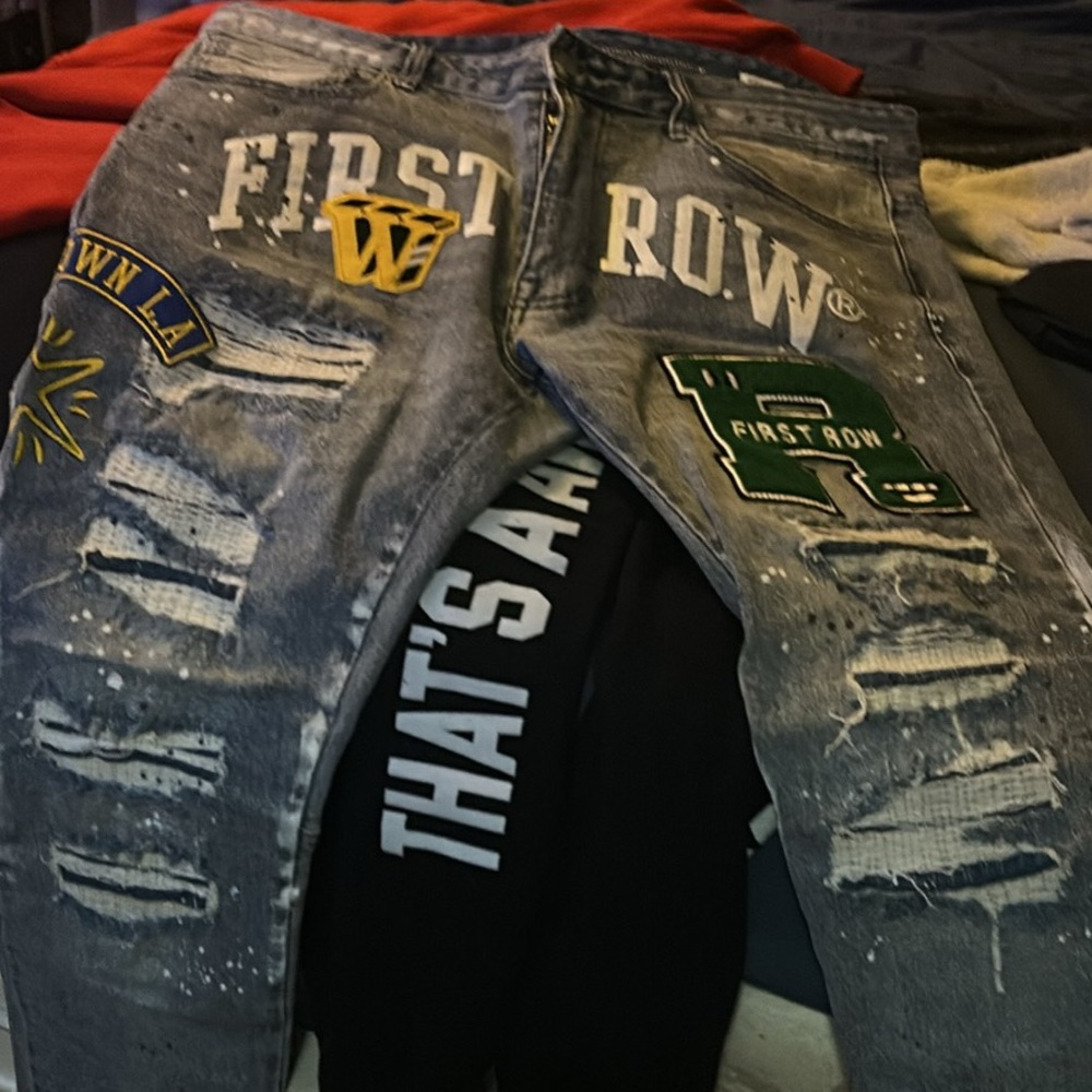 Distressed Gray Jeans First row